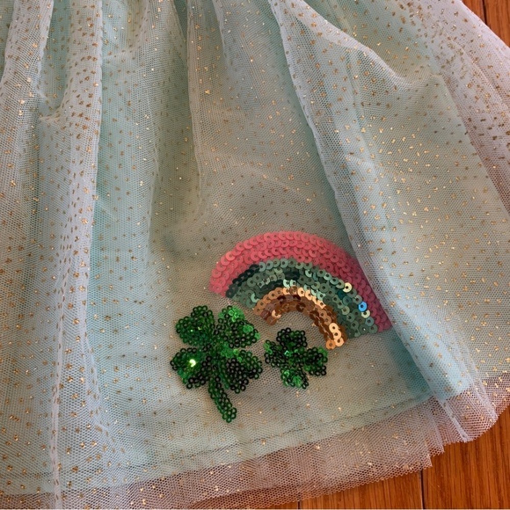 New Maggie & Zoe St Patricks Day Girls 7/8 Sequin Tutu & Top Outfit - Picture 4 of 7